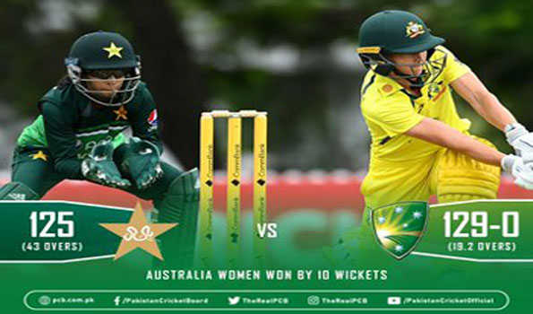 महिला क्रिकेट: आस्ट्रेलिया ने पाकिस्तान को 10 विकेट से रौंदा