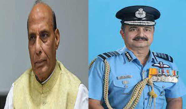 वायु सेना प्रमुख ने राजनाथ को लड़ाकू विमान दुर्घटना की जानकारी दी