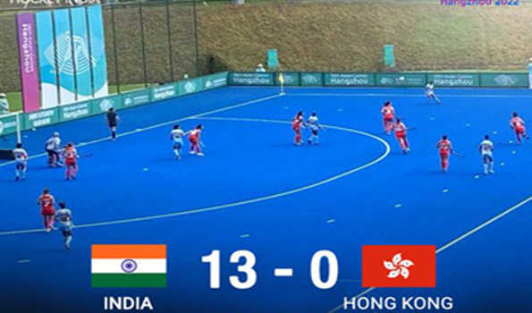 भारत ने हांगकांग को 13-0 से हराया
