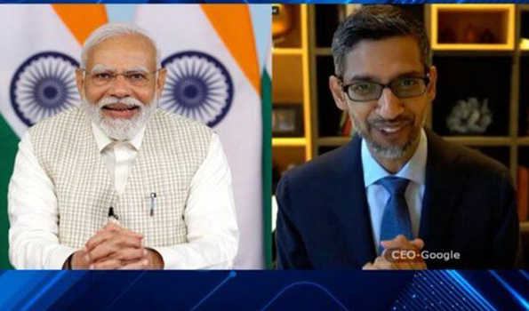 प्रधानमंत्री मोदी ने सुंदर पिचाई से देश इलेक्ट्रॉनिक्स विनिर्माण पारिस्थितिकी तंत्र पर की चर्चा
