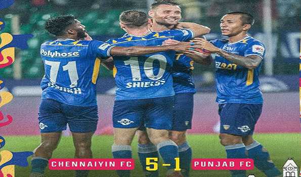 चेन्नईयिन ने पंजाब को 5-1 से हराया