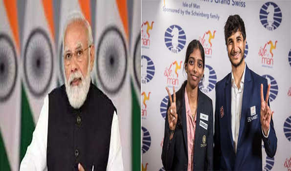 मोदी ने वैशाली और विदित को फिडे ग्रैंड स्विस ओपन में खिताब जीतने पर दी बधाई