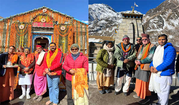 अजय भट्ट, निशंक ने किए बदरीनाथ-केदारनाथ  के दर्शन