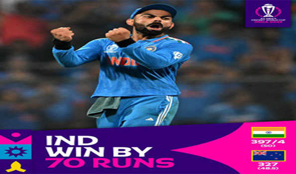 विराट,अय्यर की शतकीय पारी के बाद शमी के सत्ते से भारत ने न्यूजीलैंड को 70 रनों हराकर फाइनल में किया प्रवेश