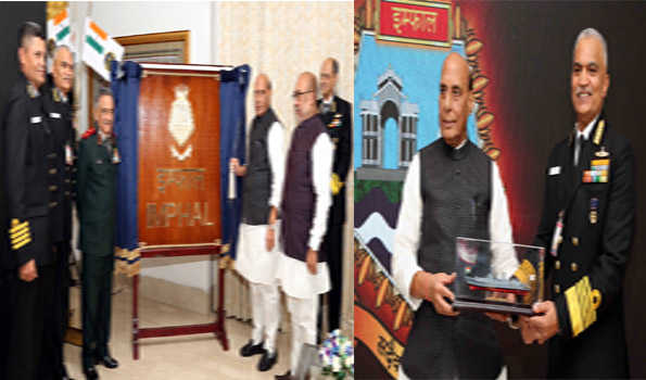 राजनाथ ने अत्याधुनिक युद्धपोत इम्फाल की शिखा का अनावरण किया