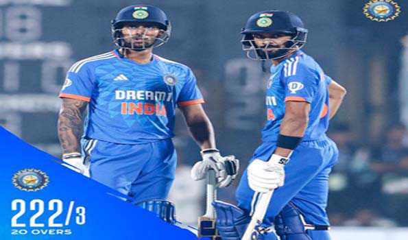 भारत ने ऋतुराज के शतकीय प्रहार से ऑस्ट्रेलिया को दिया 223 रनों का लक्ष्य