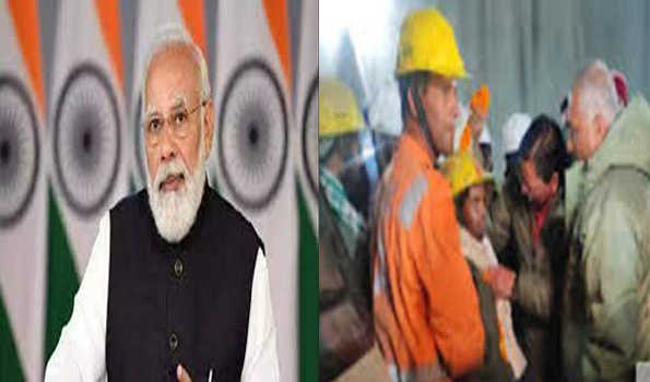 मोदी ने सुरंग श्रमिकों से फोन पर बातचीत की, श्रमिकों, उनके परिजनों के धैर्य,साहस की सराहना की