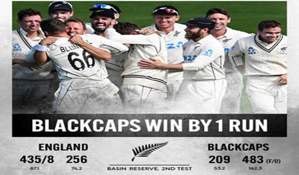 न्यूजीलैंड ने इंग्लैंड को एक रन से हराया