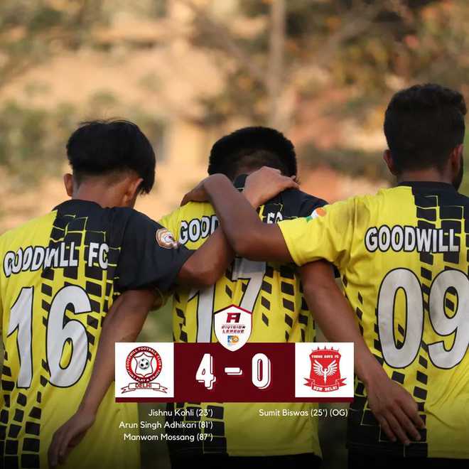 गुडविल ने यंग ब्वॉयज को 4-0 से रौंदा