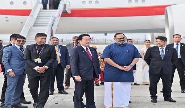 Japanese PM Kishida arrives, to hold talks with PM Modi