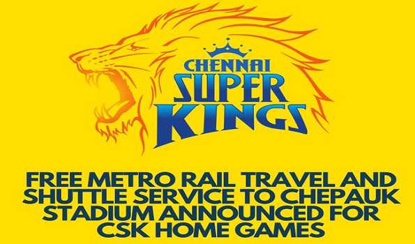 CSK inks special partnership with Chennai Metro for home matches