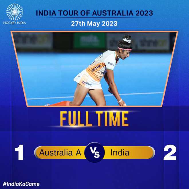 भारत ने ऑस्ट्रेलिया-ए को 2-1 से हराया