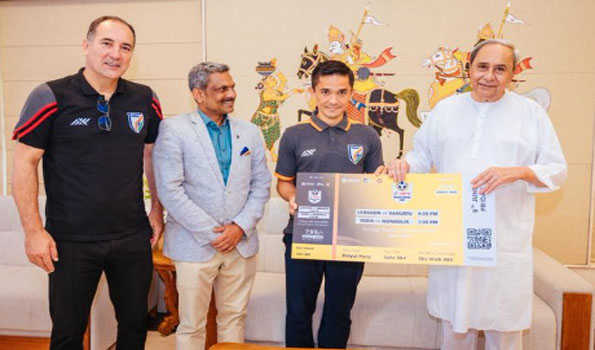 Odisha Chief Minister buys first ticket for Intercontinental Cup 2023