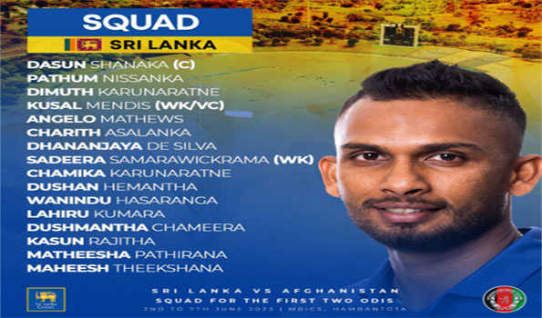 Sri Lanka announce squad for Afghanistan series