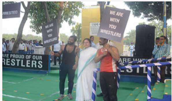 My heart goes out to protesting wrestlers: Mamata