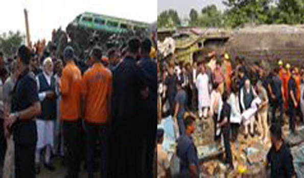 मोदी ने ओडिशा में रेल दुर्घटना स्थल का दौरा किया