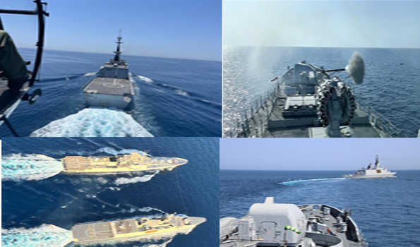 भारत, फ्रांस और अमीरात की नौसेनाओं के बीच समुद्री अभ्यास संपन्न