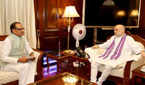 शिवराज ने अमित शाह से नई दिल्ली में की भेंट