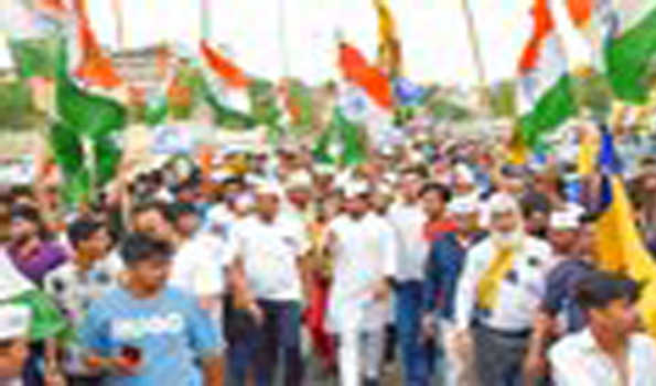 आप ने जयपुर के किशनपोल विधानसभा में निकाली तिरंगा यात्रा