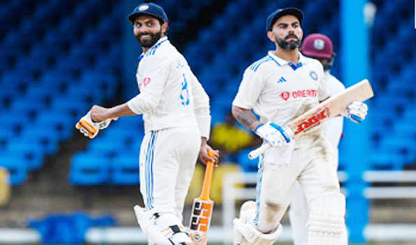 रोहित-यशस्वी के अर्द्धशतक, भारत चाय तक 182/4