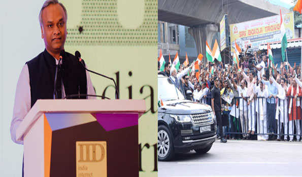 बेंगलुरु में मोदी के स्वागत के लिए कर्नाटक भाजपा नेताओं को किया बैरिकेड्स के पीछे खड़ा