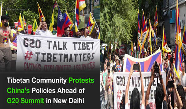 तिब्बतियों ने कहा जी20  चीन-तिब्बत मुद्दे पर ध्यान दे, राजधानी में प्रदर्शन किया