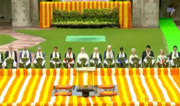 जी 20 नेताओं ने दी महात्मा गांधी को श्रद्धांजलि