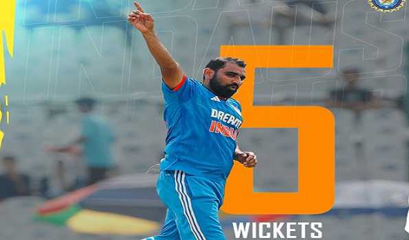 Mohali ODI: Shami's fury rattles Aus, bowled out for 276