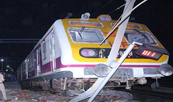 Train climbs on platform in Mathura