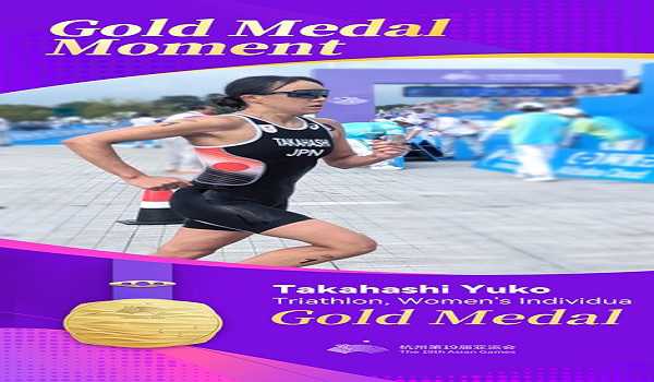 Japanese Yuko Takahashi wins women's Triathlon gold at Asiad