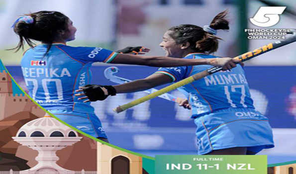 भारतीय महिलाओं ने क्वार्टरफाइनल में न्यूजीलैंड को 11-1 से पटखनी दी