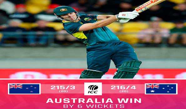 मार्श की तूफानी बल्लेबाजी से न्यूजीलैंड पहले टी-20 मुकाबले में छह विकेट से पराजित