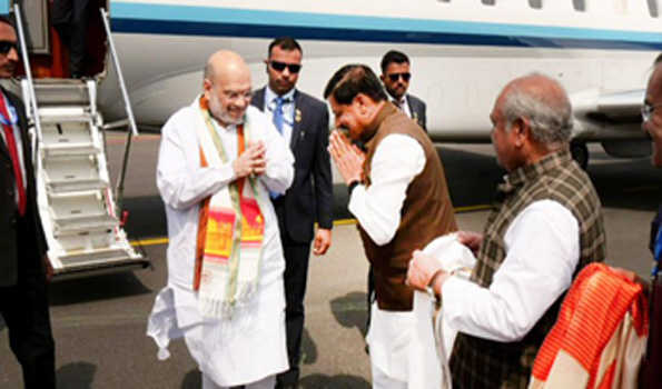 शाह पहुंचे ग्वालियर, लोकसभा क्लस्टर की लेंगे बैठक