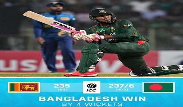 बंगलादेश ने श्रीलंका को चार विकेट से हराया