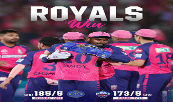 राजस्थान रॉयल्स ने दिल्ली कैपिटल्स को 12 रन से हराया