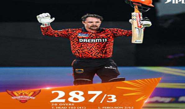 ट्रैविस और हाइनरिक की तूफानी पारी, हैदराबाद ने बेंगलुरु को दिया 288 रनों का लक्ष्य