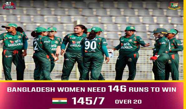भारतीय महिला टीम ने बंगलादेश को दिया 146 रनों का लक्ष्य