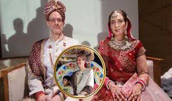 शिवपुरी में विदेशी जोड़े ने वैदिक सनातन परंपरा के अनुसार रचाया विवाह