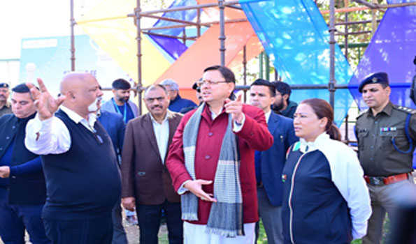धामी ने लिया राष्ट्रीय खेलों की तैयारियों का जायजा