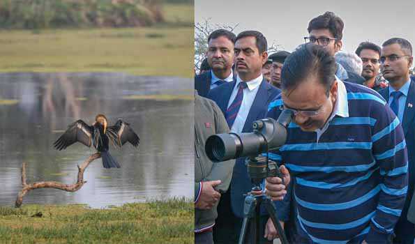 भजनलाल ने केवलादेव राष्ट्रीय उद्यान में किया भ्रमण