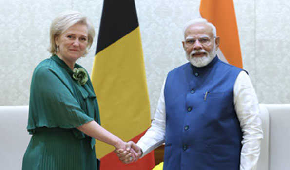 बेल्जियम की राजकुमारी एस्ट्रिड ने मोदी से की मुलाकात