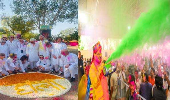 जयपुर में बड़ी संख्या में विदेशी पर्यटकों ने जमकर खेली होली