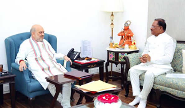 नक्सलवाद को पूरी तरह खत्म करने पर शाह,साय ने की मंथन