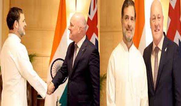न्यूजीलैंड के प्रधानमंत्री से मिले राहुल