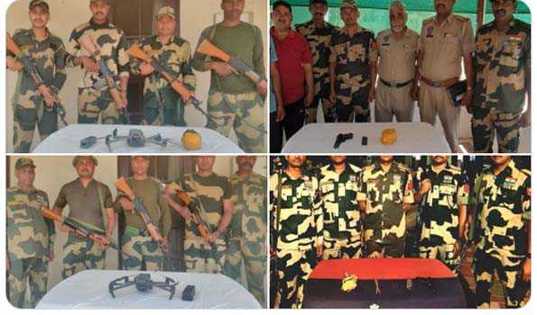 अमृतसर सीमा पर हथियार, हेरोइन, ड्रोन बरामद