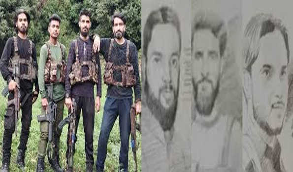 पहलगाम आतंकवादी हमले के संदिग्धों के स्केच जारी, 20 लाख रुपये का इनाम घोषित