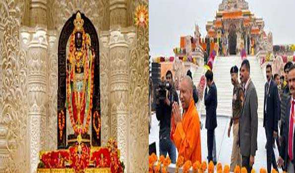 योगी ने किये रामलला के दर्शन