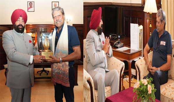 कपिल देव ने राज्यपाल सिंह से की शिष्टाचार भेंट