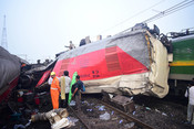 BALASORE, June 3 (UNI) :- A view of train collision site at Bahanaga of Balasore district following the triple train collision mishap on Friday night on Saturday. UNI PHOTO-AKX7U BALASORE, June 3 (UNI) :- A view of train collision site at Bahanaga of Balasore district following the triple train collision mishap on Friday night on Saturday. UNI PHOTO-AKX7U
