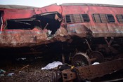 BALASORE, June 3 (UNI) :- A view of train collision site at Bahanaga of Balasore district following the triple train collision mishap on Friday night on Saturday. UNI PHOTO-AKX8U BALASORE, June 3 (UNI) :- A view of train collision site at Bahanaga of Balasore district following the triple train collision mishap on Friday night on Saturday. UNI PHOTO-AKX8U